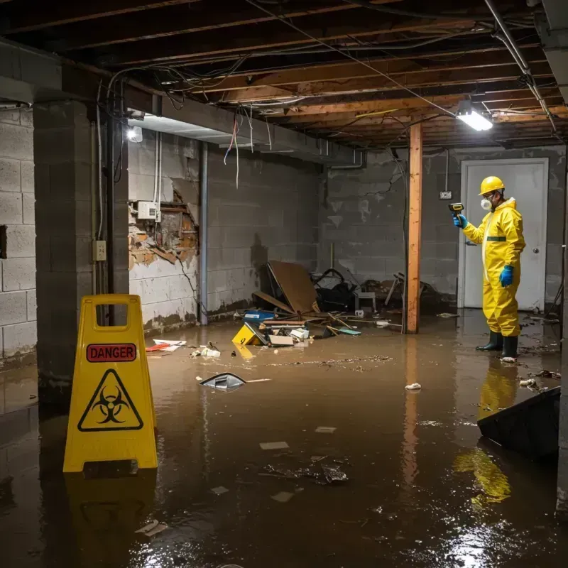 Flooded Basement Electrical Hazard in Delafield, WI Property